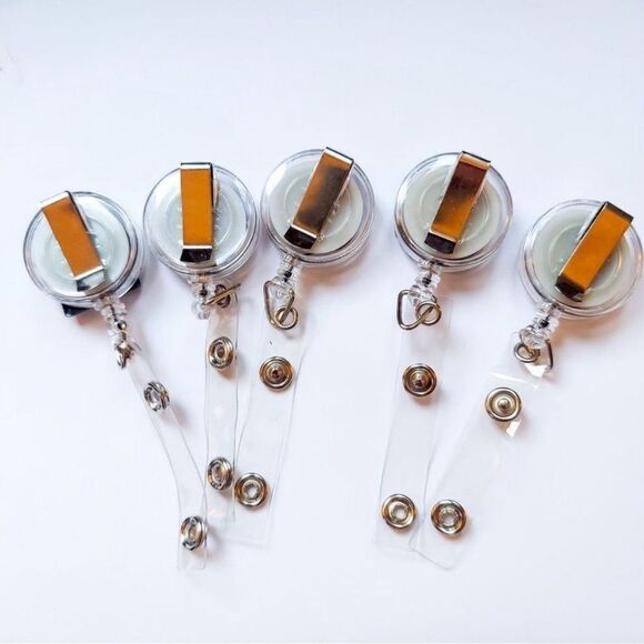 Set of 5 Cute Retractable Nurse Doctor Practitioner EMT Badge Holder Clip Button - Picture 2 of 2